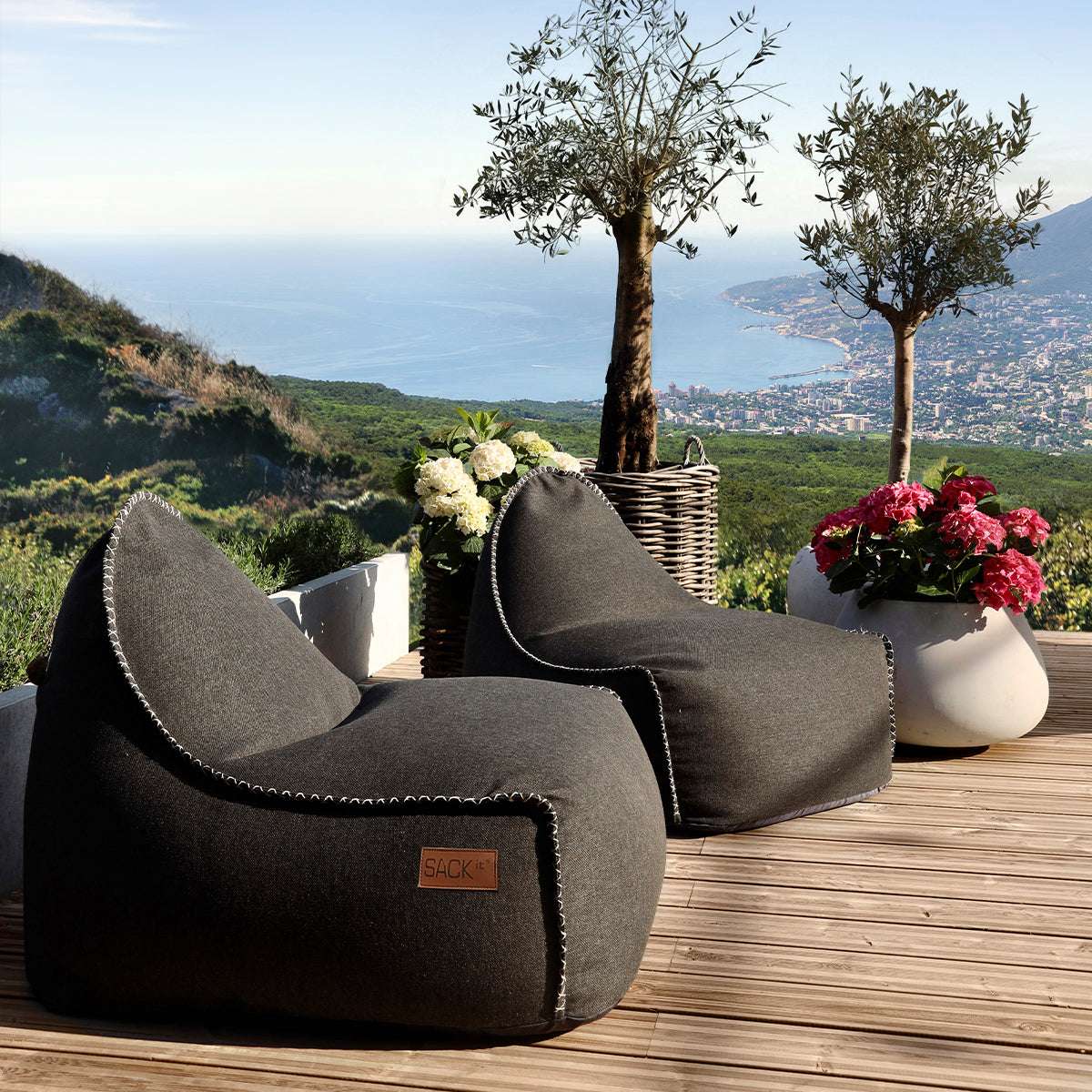SACKit Lounge Stuhl mit Pouf COBANA | 96x80x70cm