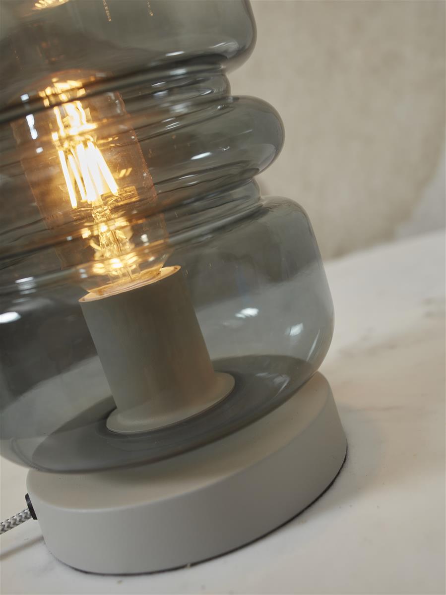 It's about RoMi Tischlampe VERONA grau | 15x15x23cm