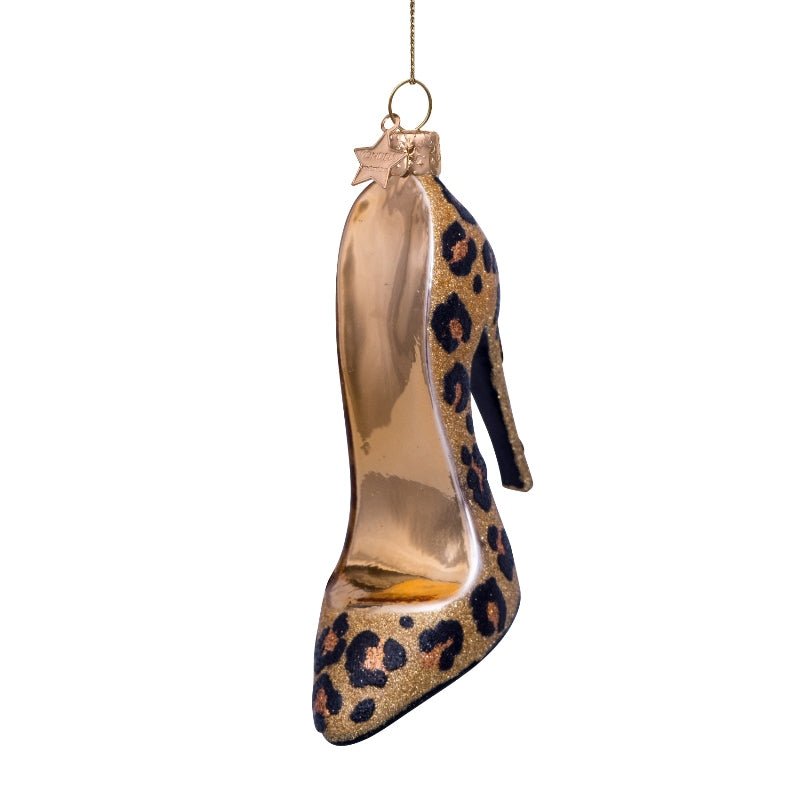 Vondels Christbaumschmuck HIGH HEEL LEOPARD gold/leopard/glitter | H 9cm - Sir Henrys