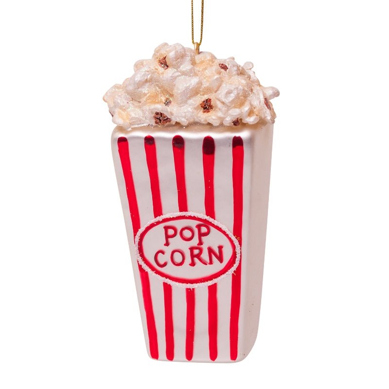 Vondels Christbaumschmuck POPCORN Glas rot weiß 11cm - Sir Henrys