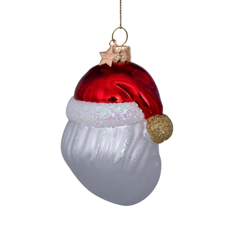 Vondels Christbaumschmuck RED SANTA Glas opalrot 10cm - Sir Henrys
