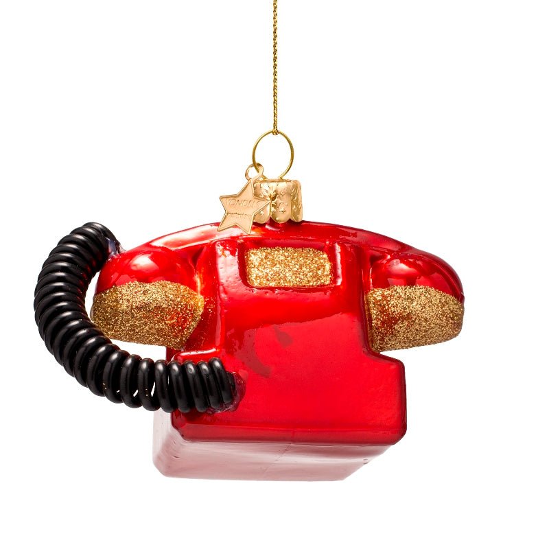 Vondels Christbaumschmuck VINTAGE TELEPHONE opalrot | H 7cm - Sir Henrys
