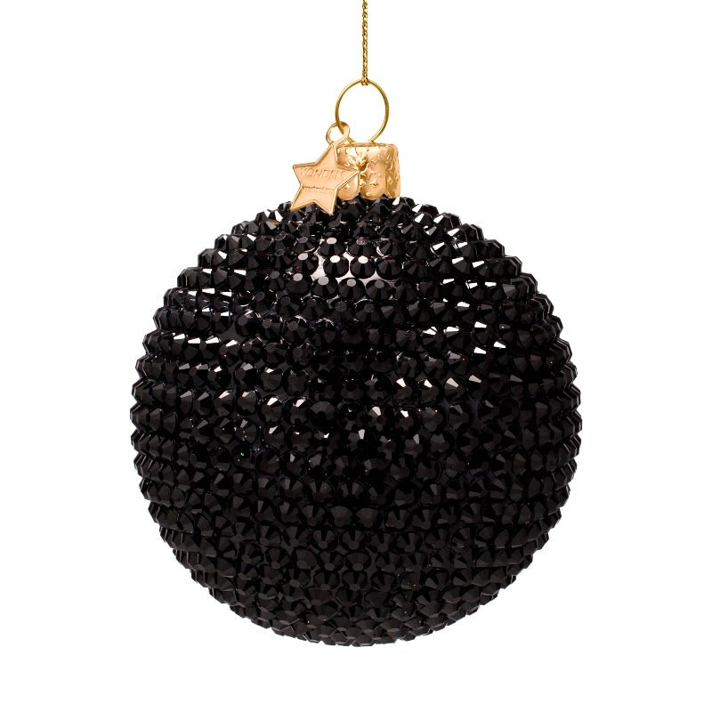 Vondels Weihnachtskugel BLACK DIAMONDS schwarz/diamonds | H 9cm - Sir Henrys