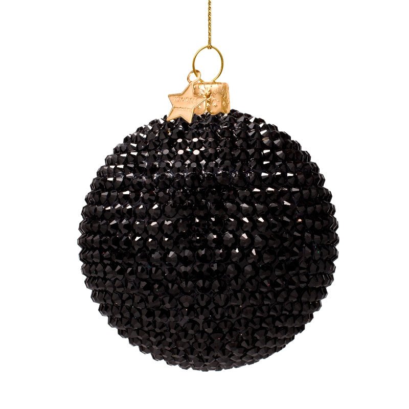 Vondels Weihnachtskugel BLACK DIAMONDS schwarz/diamonds | H 9cm - Sir Henrys
