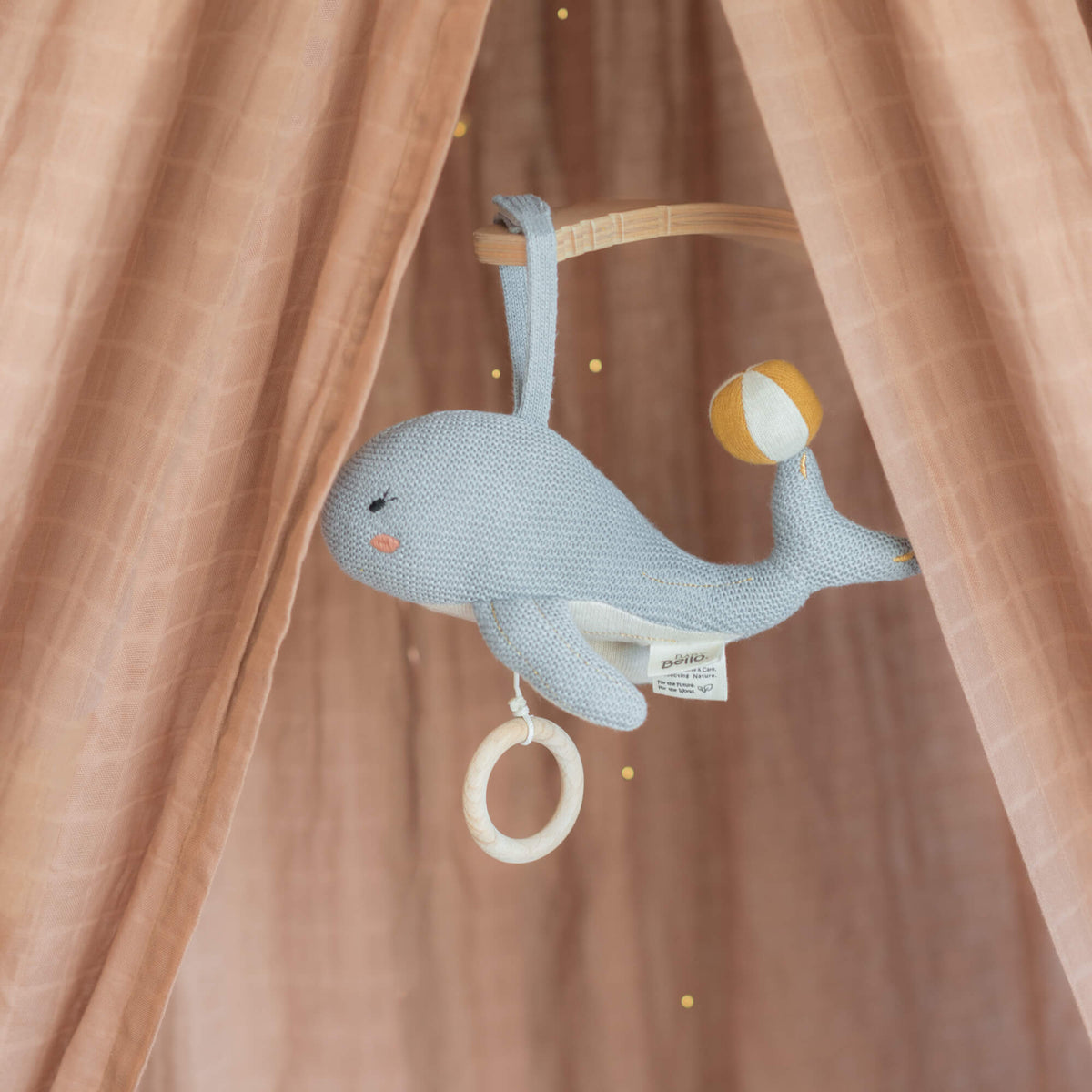 Baby Bello Spieluhr WALLY THE WHALE hellblau | 6x25x28cm
