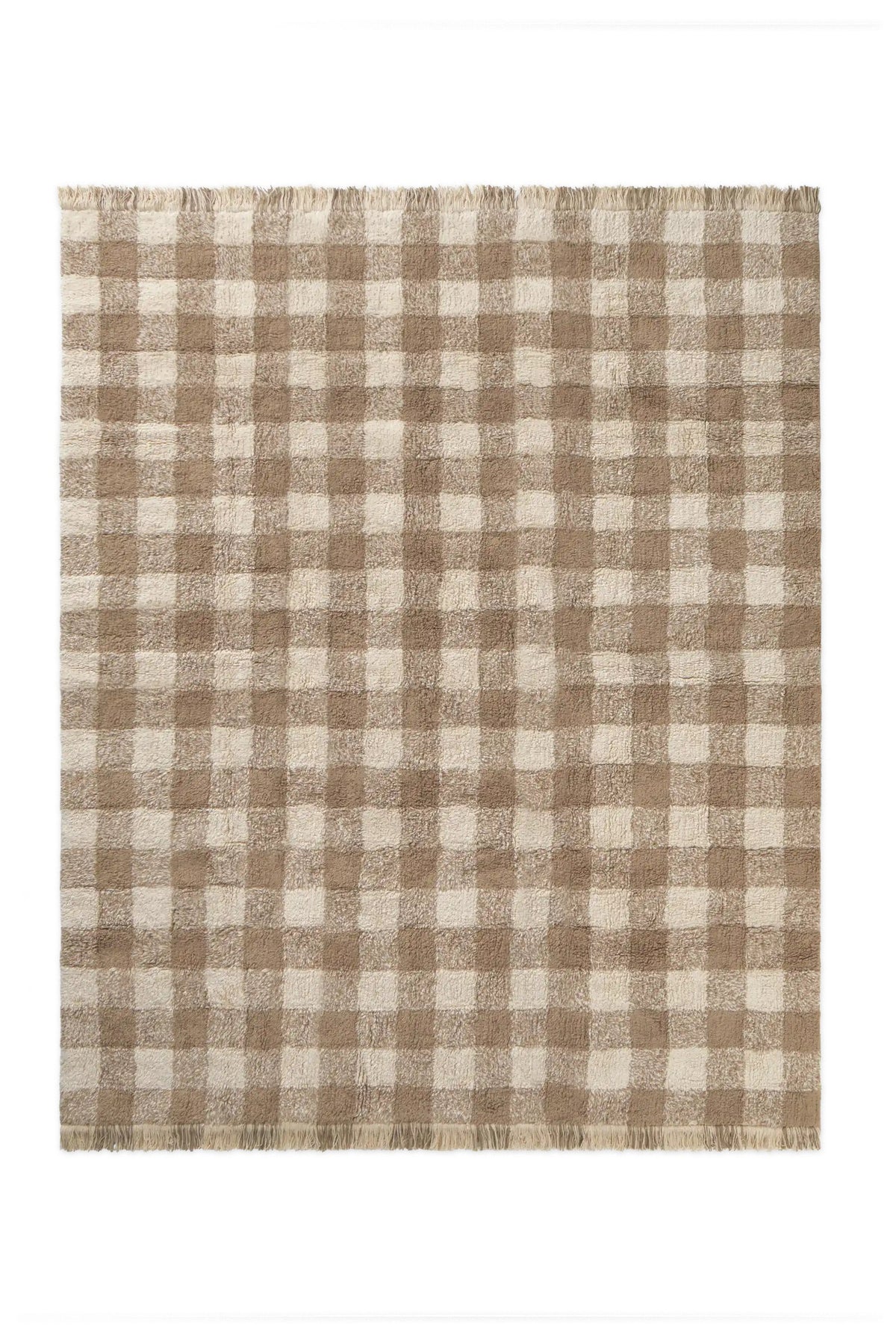 Lorena Canals Waschbarer Teppich Vichy Marron | 180x150cm