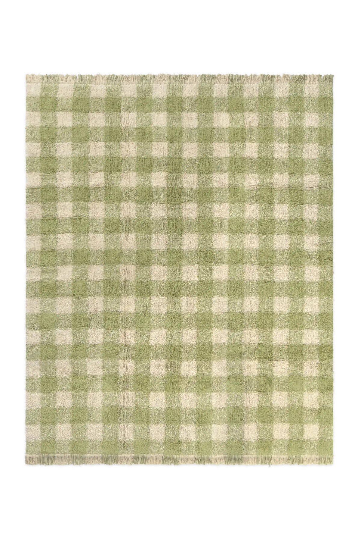 Lorena Canals Waschbarer Teppich Vichy Matcha | 180x150cm