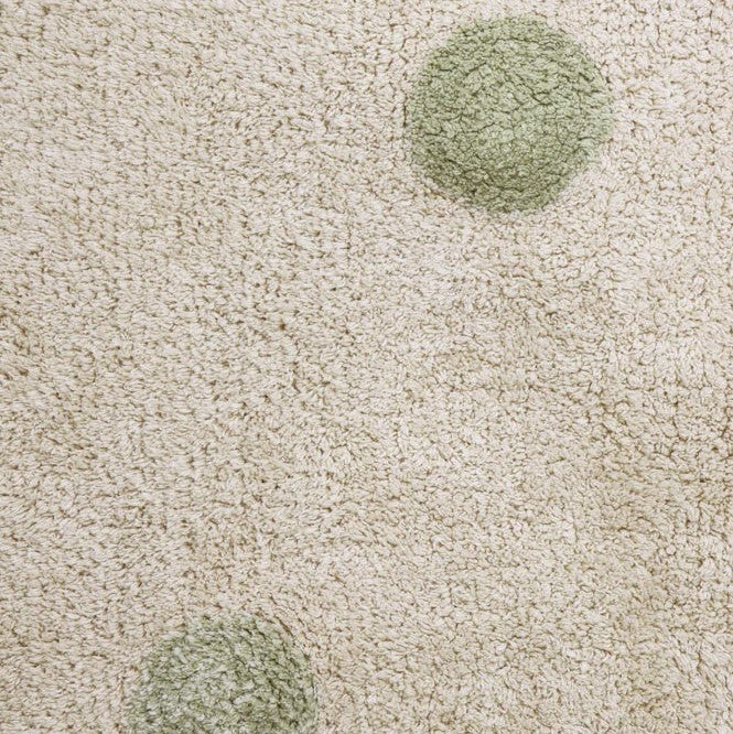Lorena Canals waschbarer Teppich HIPPY DOTS oliv | 160x120cm