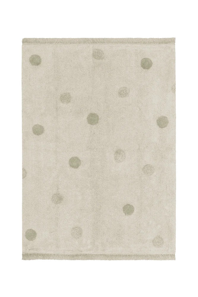 Lorena Canals waschbarer Teppich HIPPY DOTS oliv | 160x120cm