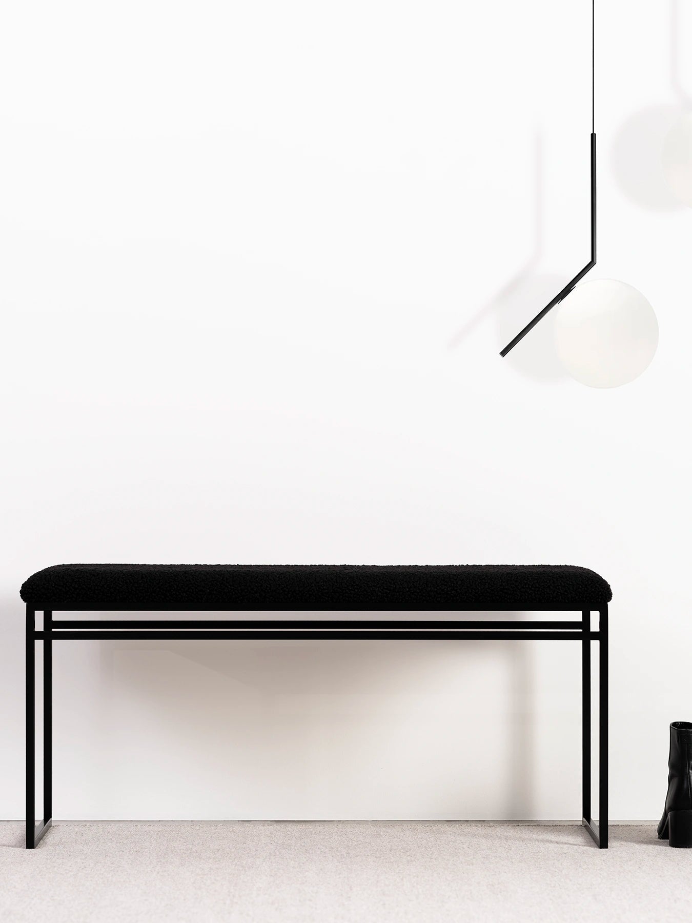 by Crea® Sitzbank WILMA Schwarzes Bouclé