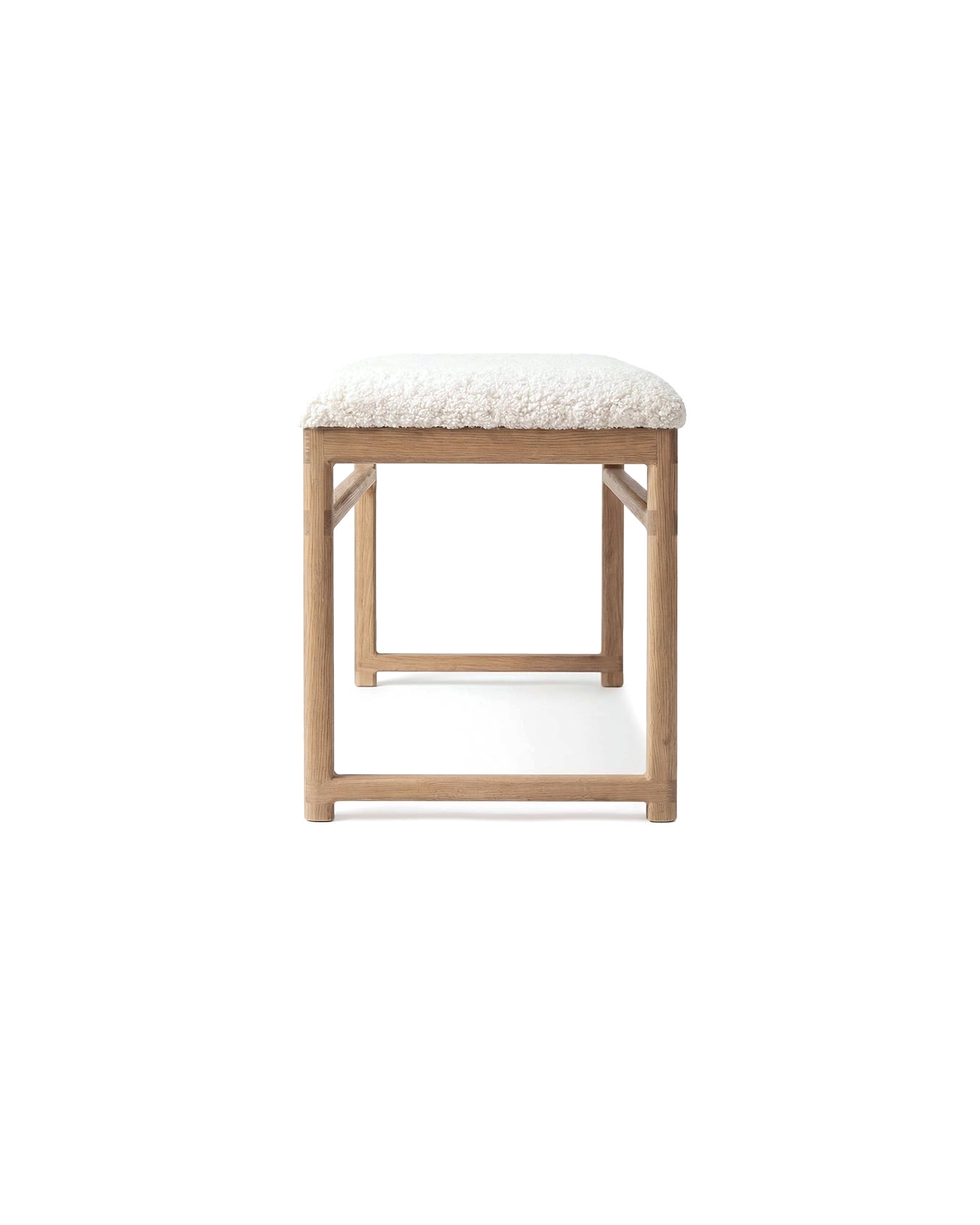 by Crea® Holzbank ALVA Eiche Natur Bouclé Ivory