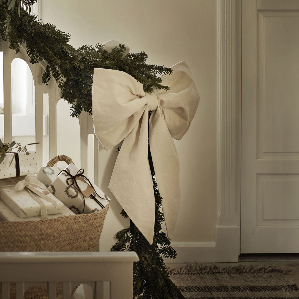Tine K Home Schleife XMAS BOW XL COTTON CREAM creme | 60x40cm