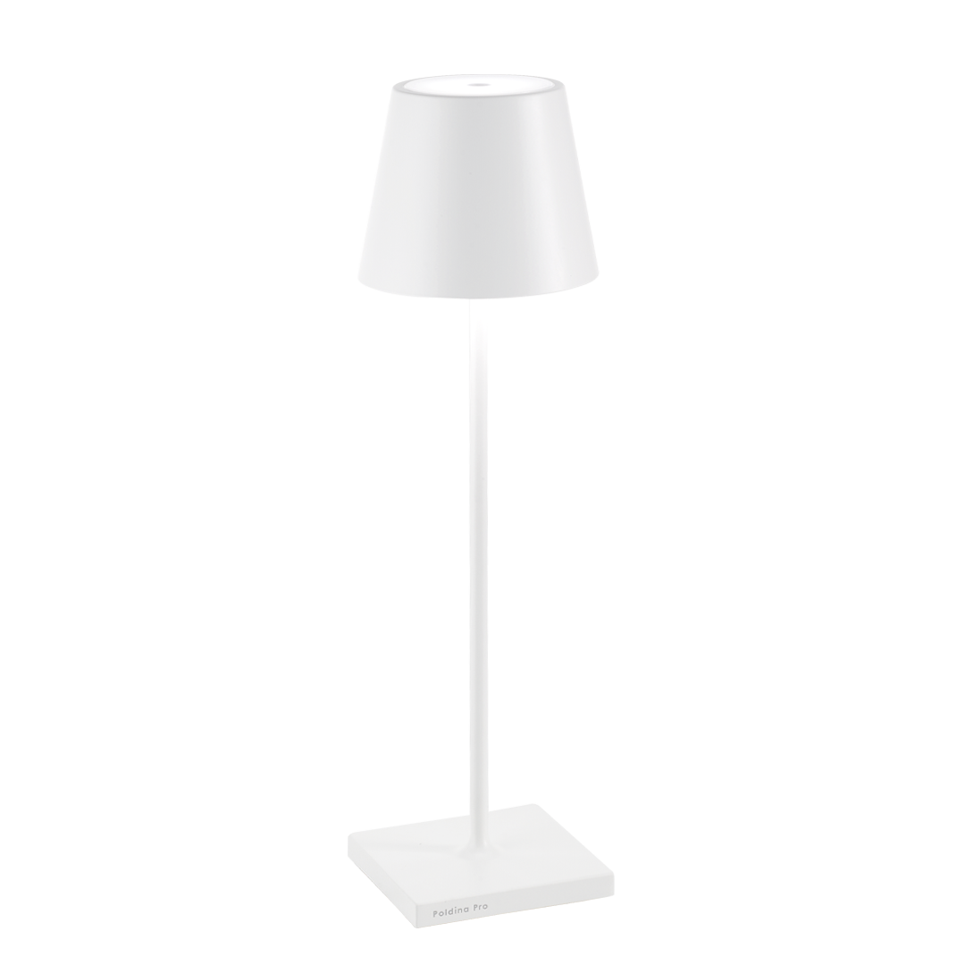 Zafferano Tischleuchte POLDINA PRO MATT WHITE weiß matt Ø11x38cm