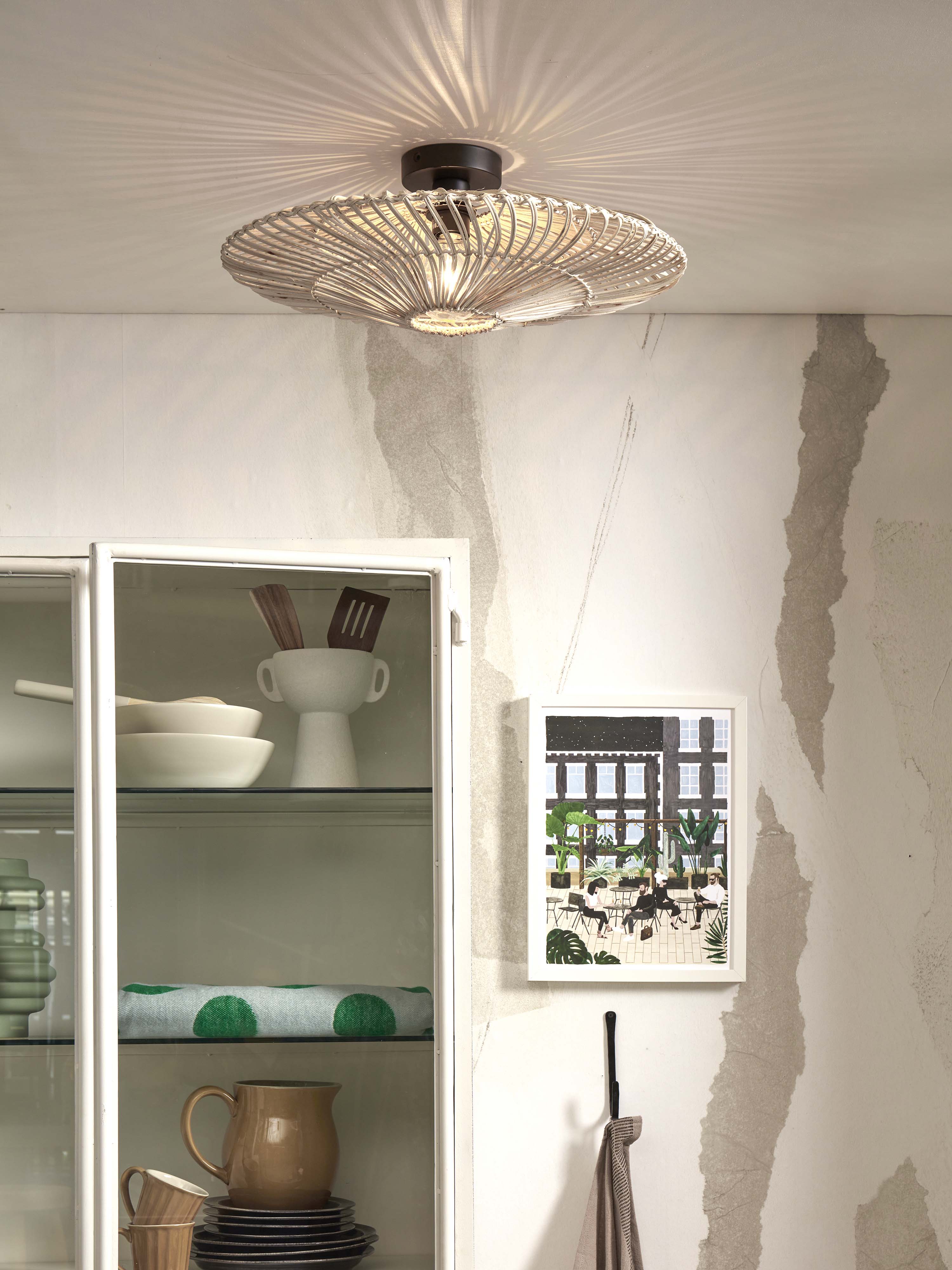 Good&Mojo Deckenlampe ZANZIBAR weiß | 55x55x14cm