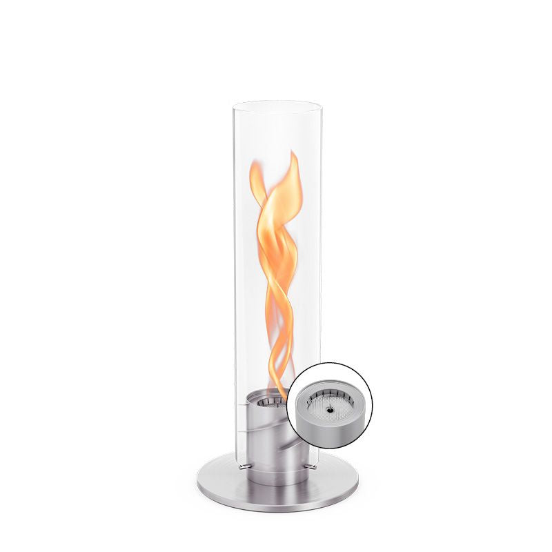 Höfats Tischfeuer Windlicht SPIN 1200 silber | 70x24,5x21,5cm