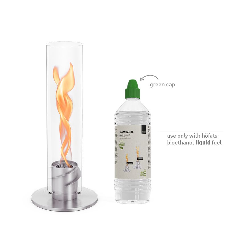 Höfats Tischfeuer Windlicht SPIN 1200 silber | 70x24,5x21,5cm