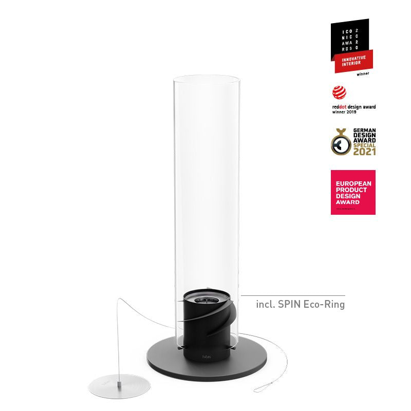 Höfats Tischfeuer Windlicht SPIN 1200 schwarz | 70x24,5x21,5cm