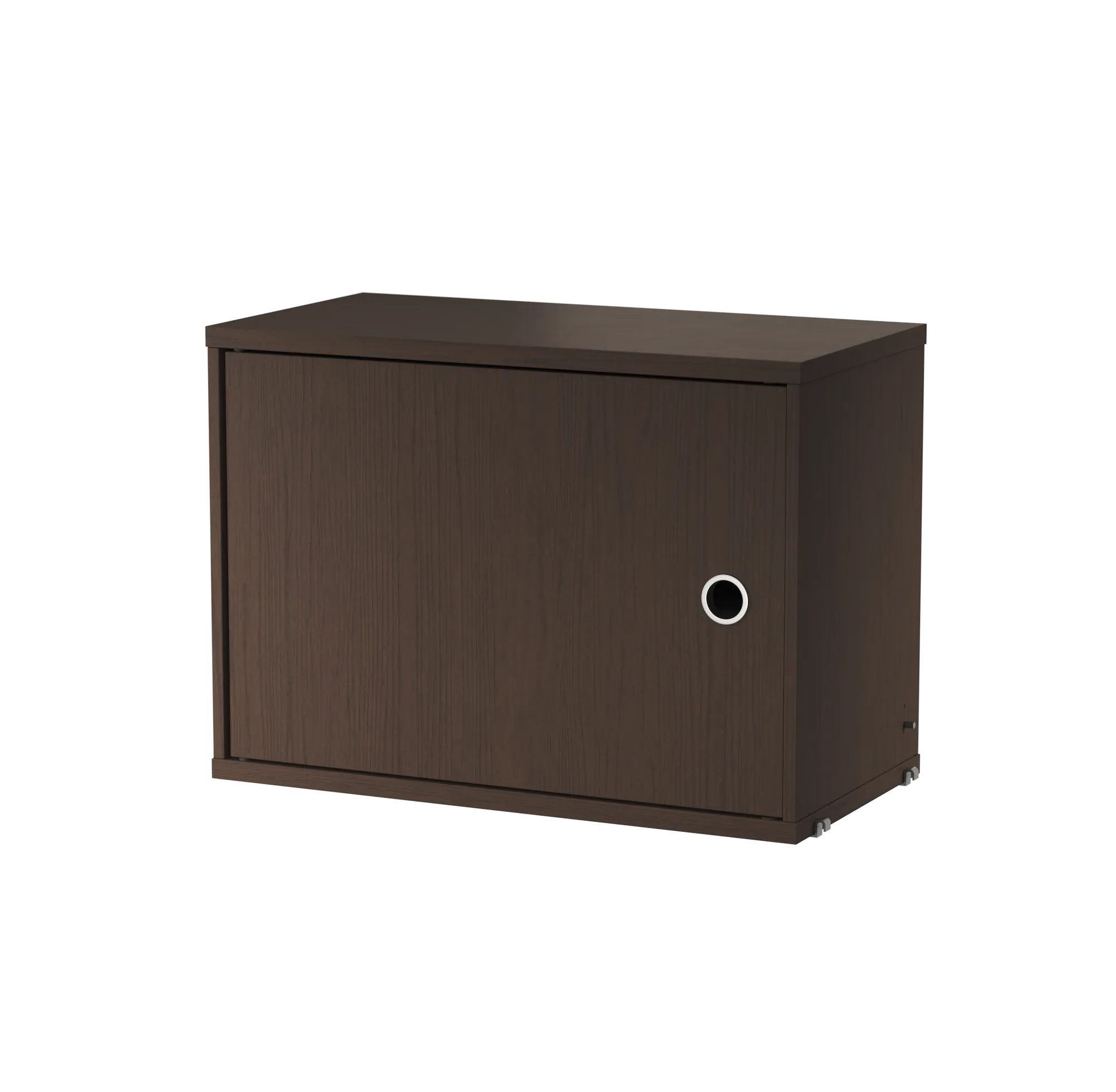String Furniture Schrank mit Schwenktür B58 x T30 x H42, Dunkel gebeizte eiche