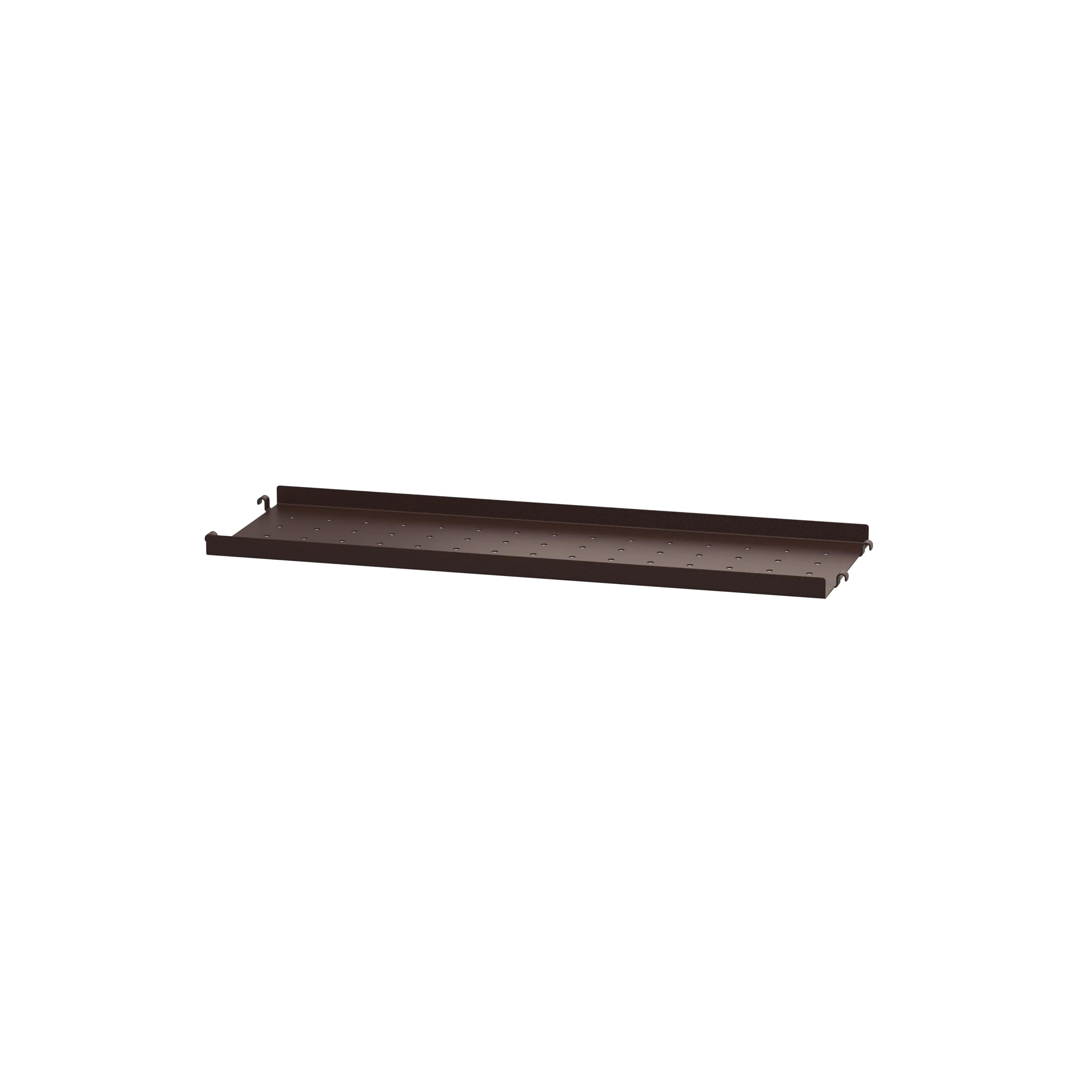 String Furniture Regalboden aus Metall niedrige Kante B58 x T20, Dunkelbraun