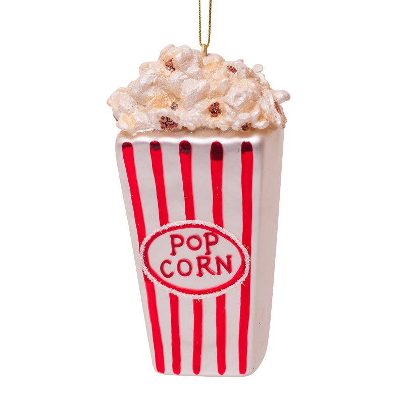 Vondels Christbaumschmuck POPCORN Glas rot weiß 11cm