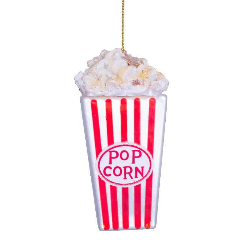 Vondels Christbaumschmuck POPCORN Glas rot weiß 11cm