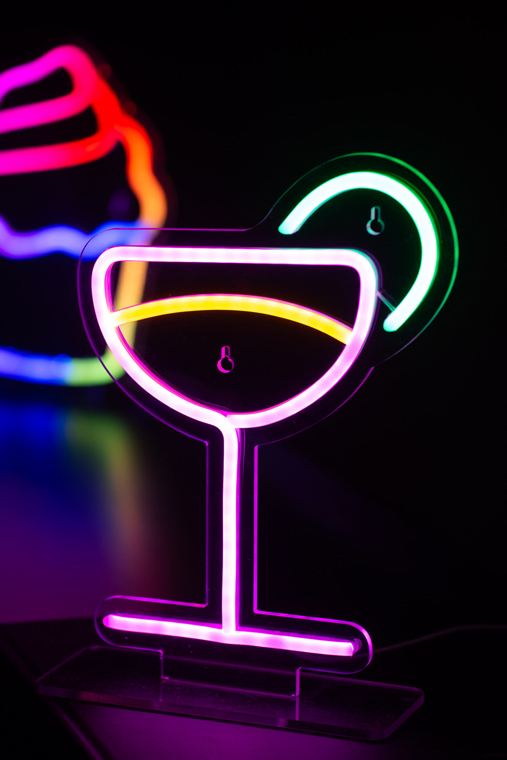 Leitmotiv Neonlicht COCKTAIL mehrfarbig mit Farbwechsel | 21x30 cm