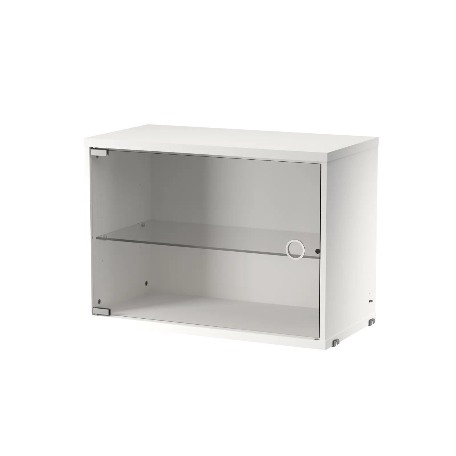 String Furniture Vitrine mit Schwenktür aus Glas B58 x T30 x H42, Weiß