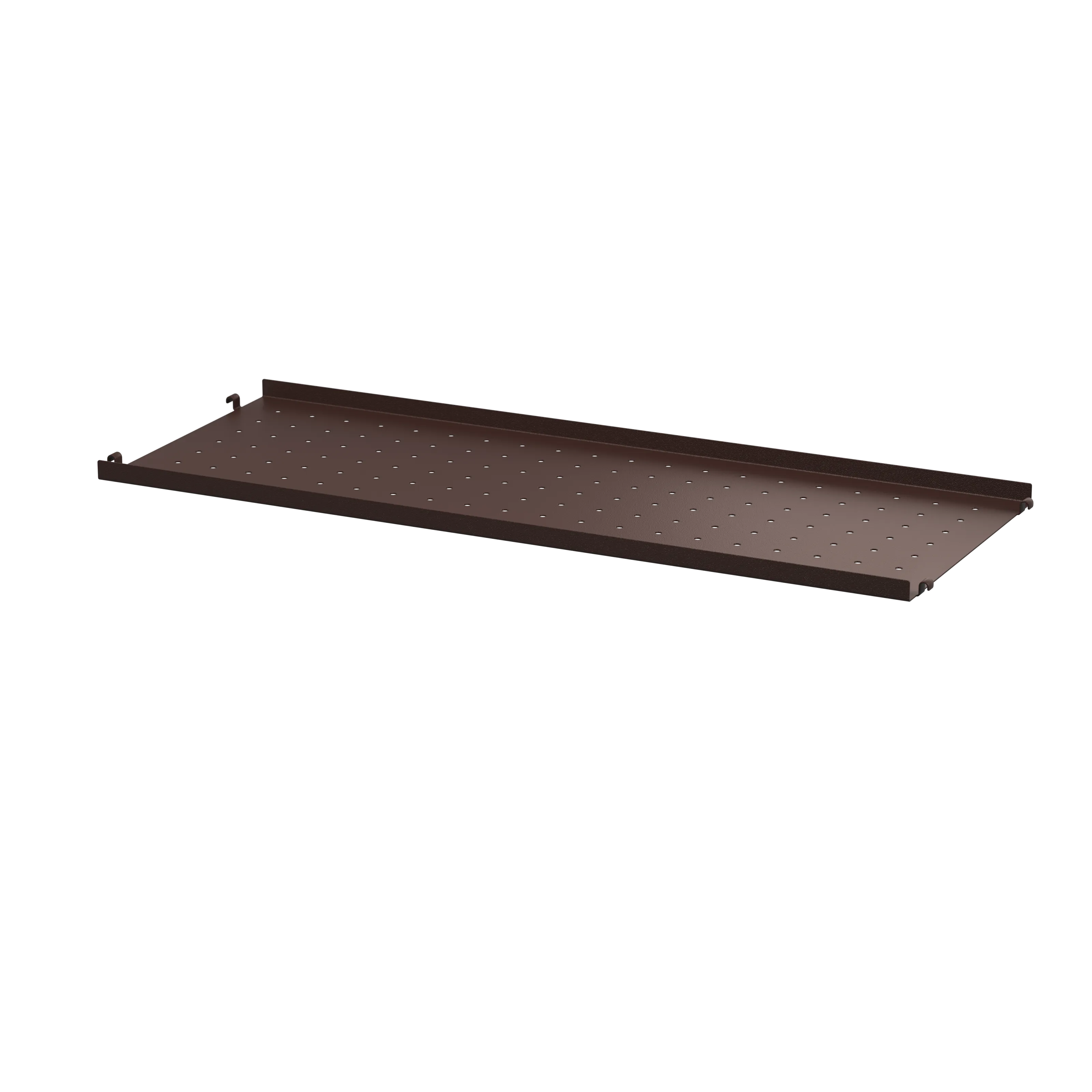 String Furniture Regalboden aus Metall niedrige Kante B78 x T30, Dunkelbraun
