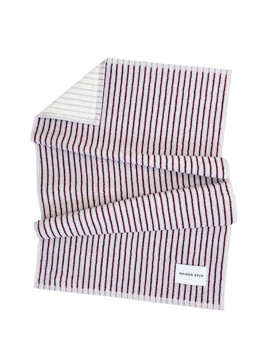 Maison Deux Handtuch STRIPES COLOR Lilac Bordo | 100x50cm