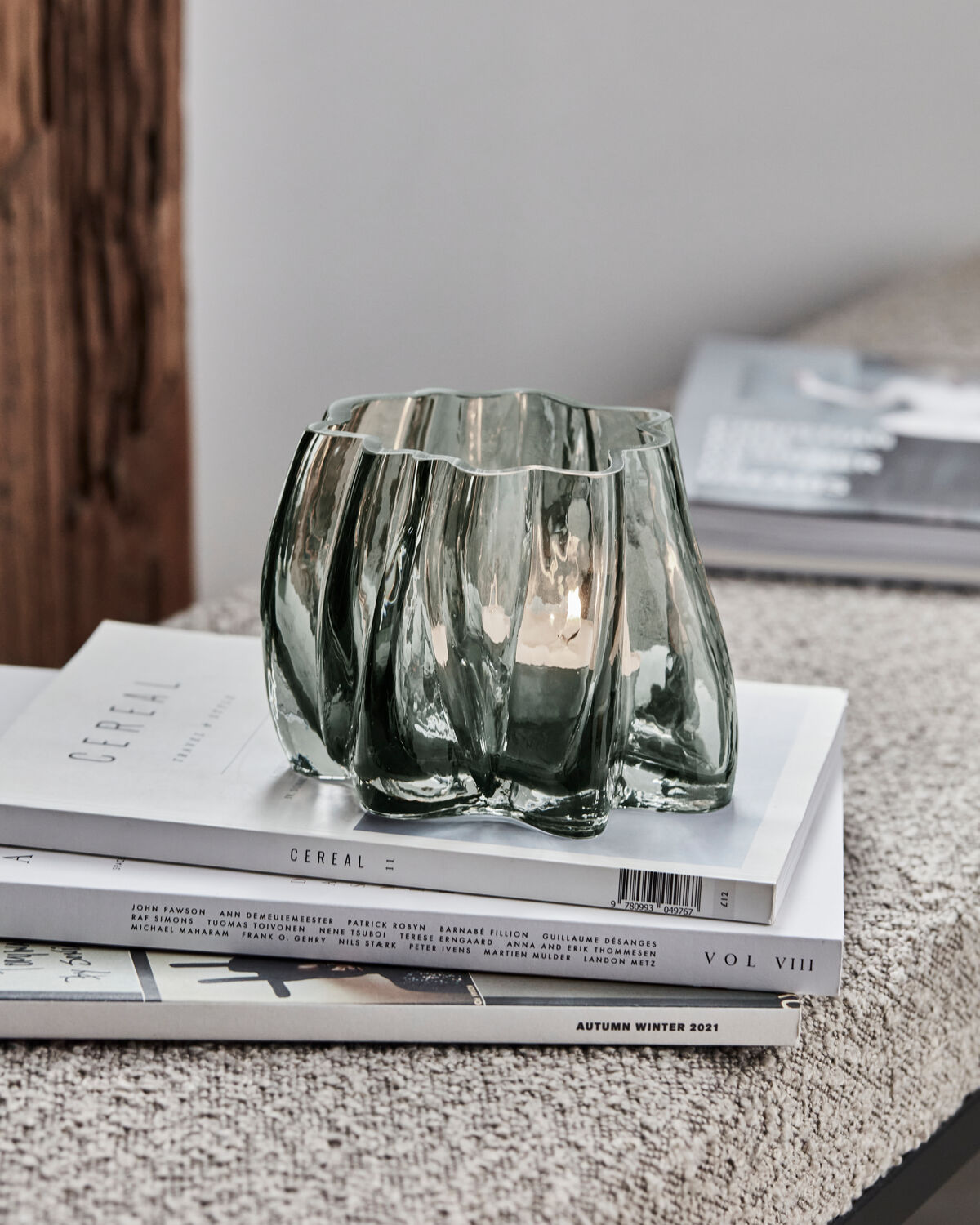 House Doctor Teelichthalter CURVA rauchgrau | 15x12,5cm