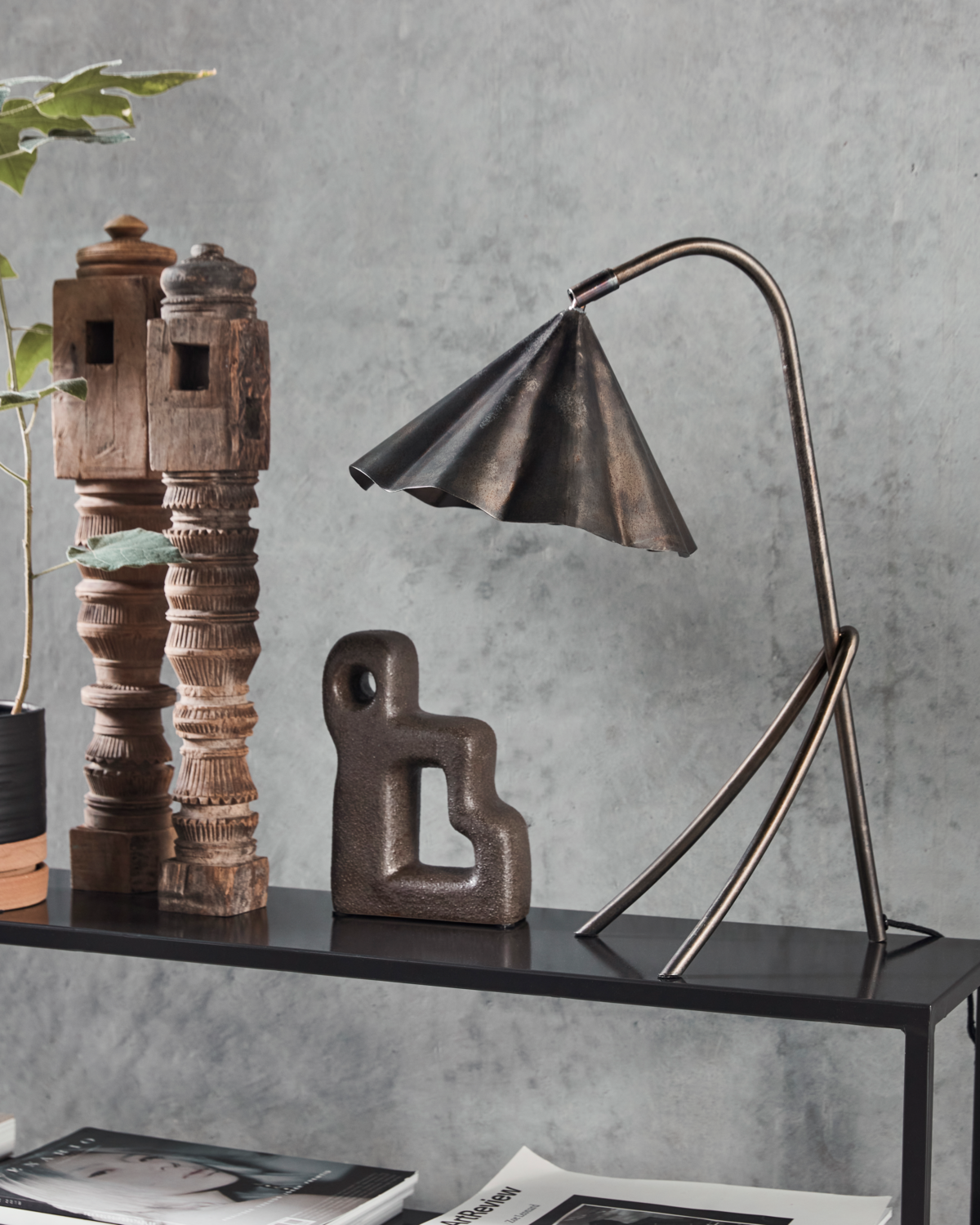 House Doctor Tischlampe FLOLA antikbraun