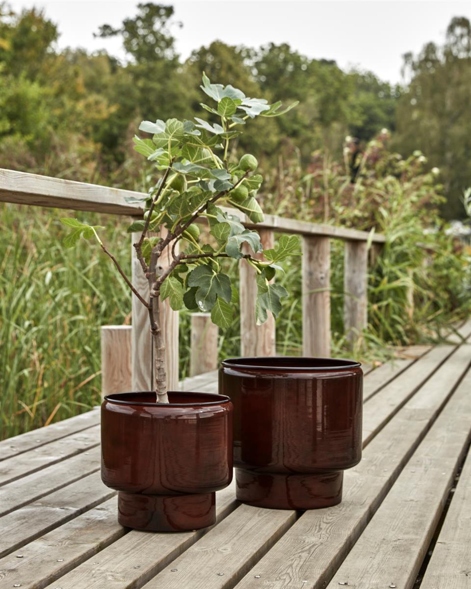 House Doctor Pflanzengefäß PILE braun
