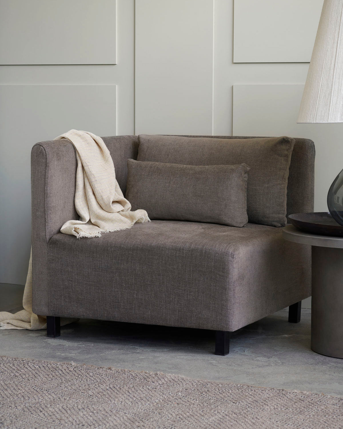 House Doctor Sofa Eckteil HAZEL NIGHT grau/braun