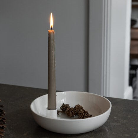 Storefactory Kerzenhalter LIDATORP L weiß glänzend | Ø 21x5 cm