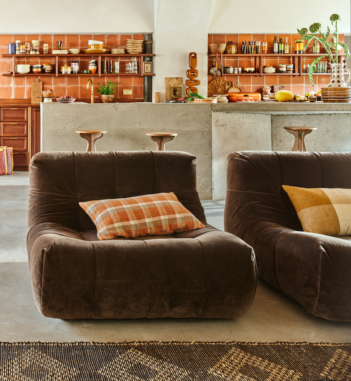 Hkliving LAZY LOUNGE CHAIR Royalsamt espresso