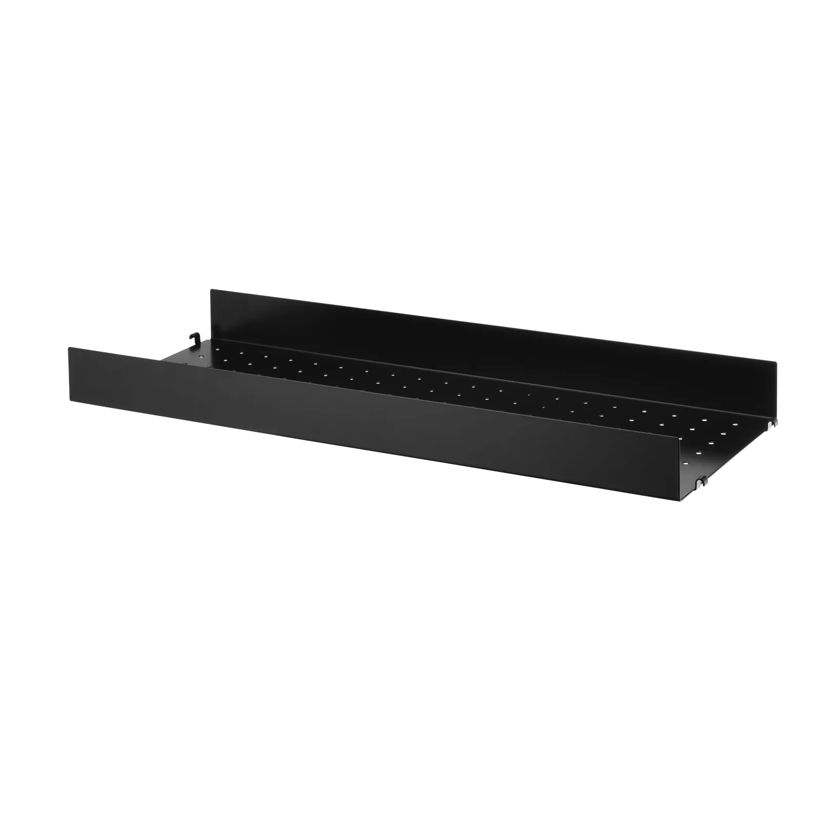 String Furniture Regalboden aus Metall hohe Kante B78 x T30, Schwarz