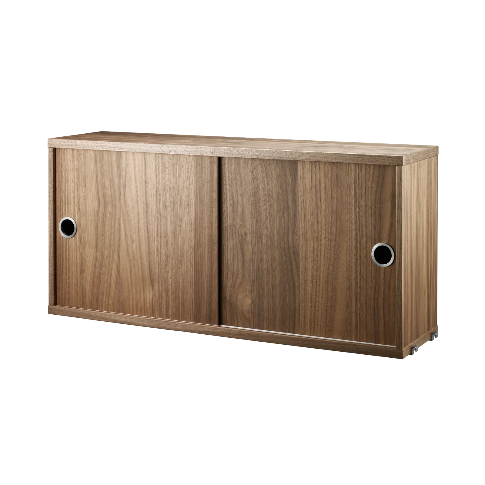 String Furniture Schrank mit Schiebetüren B78 x T20 x H37, Walnuß