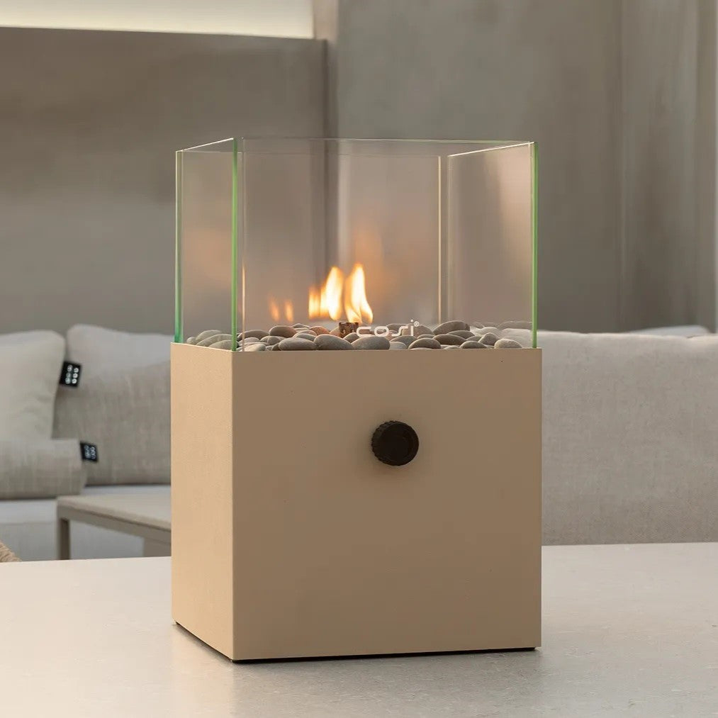 Cosifire Tischfeuer COSISCOOP Square sandy beige | Ø20x32,5cm