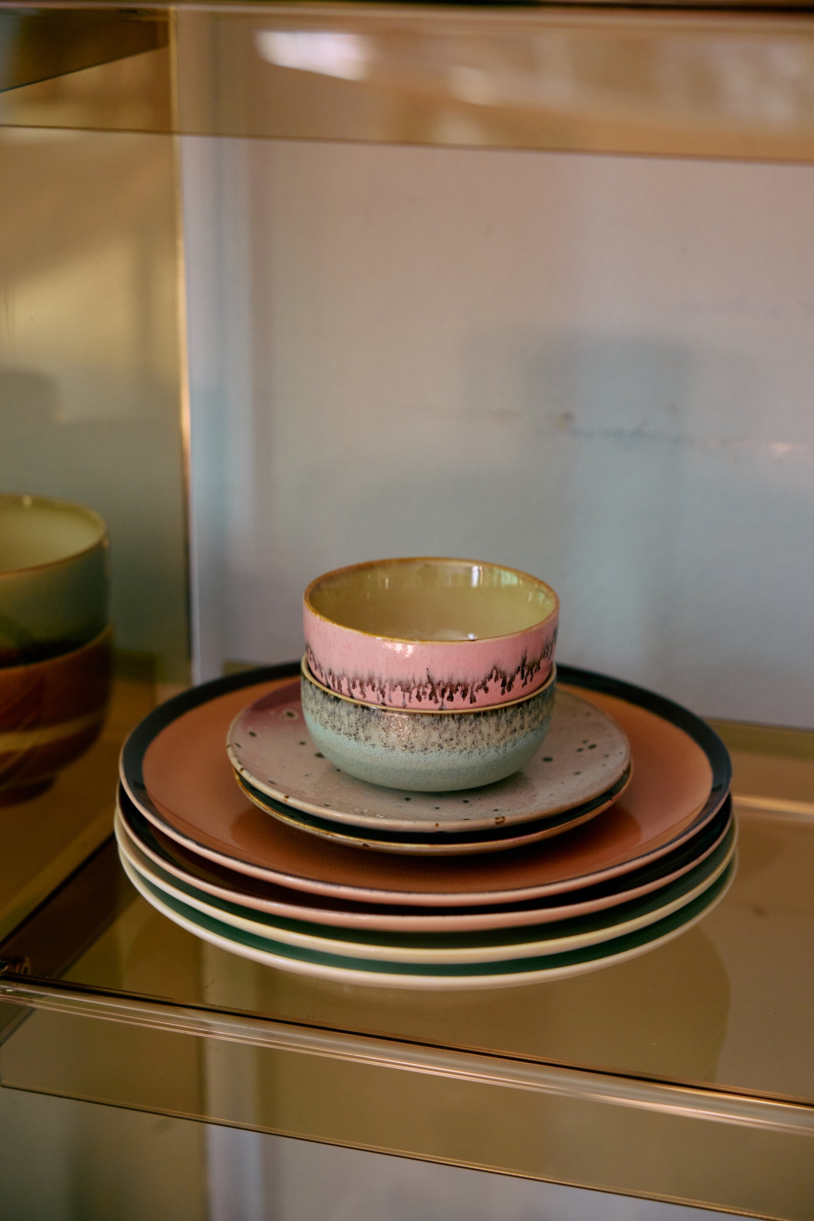 HKliving Schale Tapas Bowls RENAISSANCE 70s Ceramics bunt 4er Set | Ø11x5cm