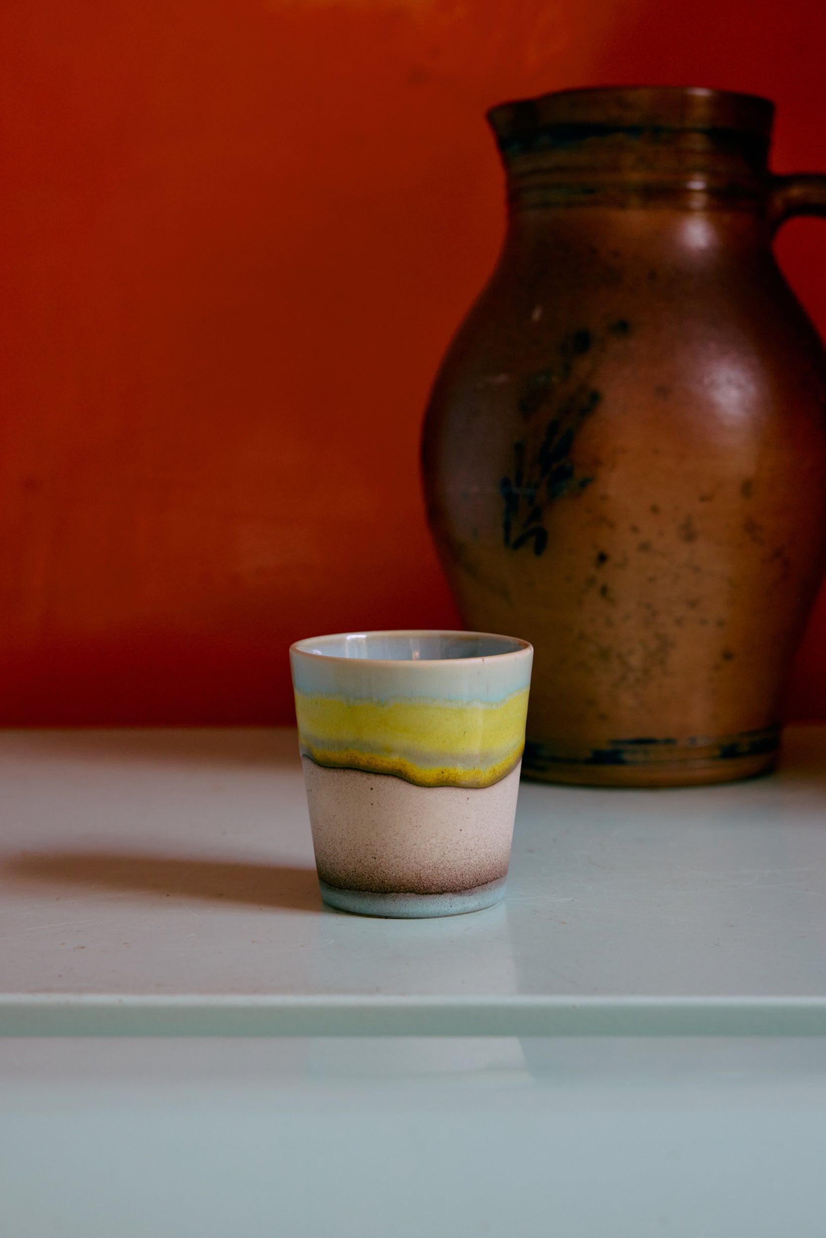 HKliving Becher Coffee Mugs POP ART 70s Ceramics bunt 4er Set | Ø7,5x8cm