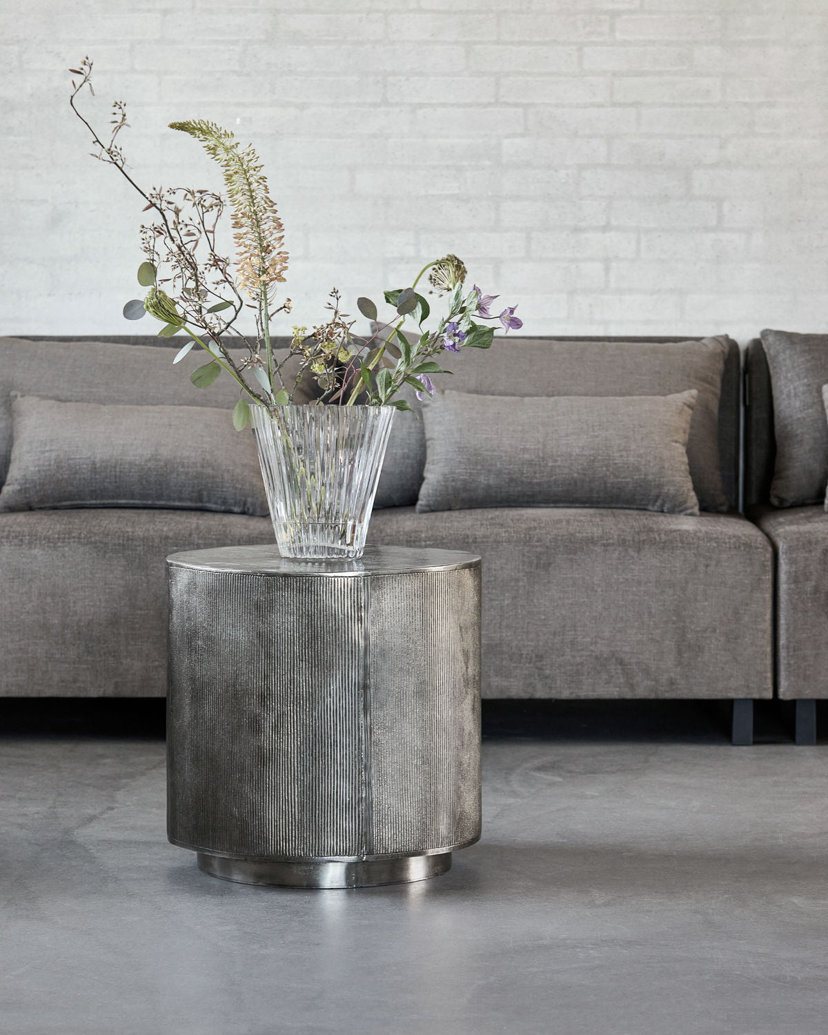 House Doctor Couchtisch ROTA gebürstetes Silber | 50x50x50cm