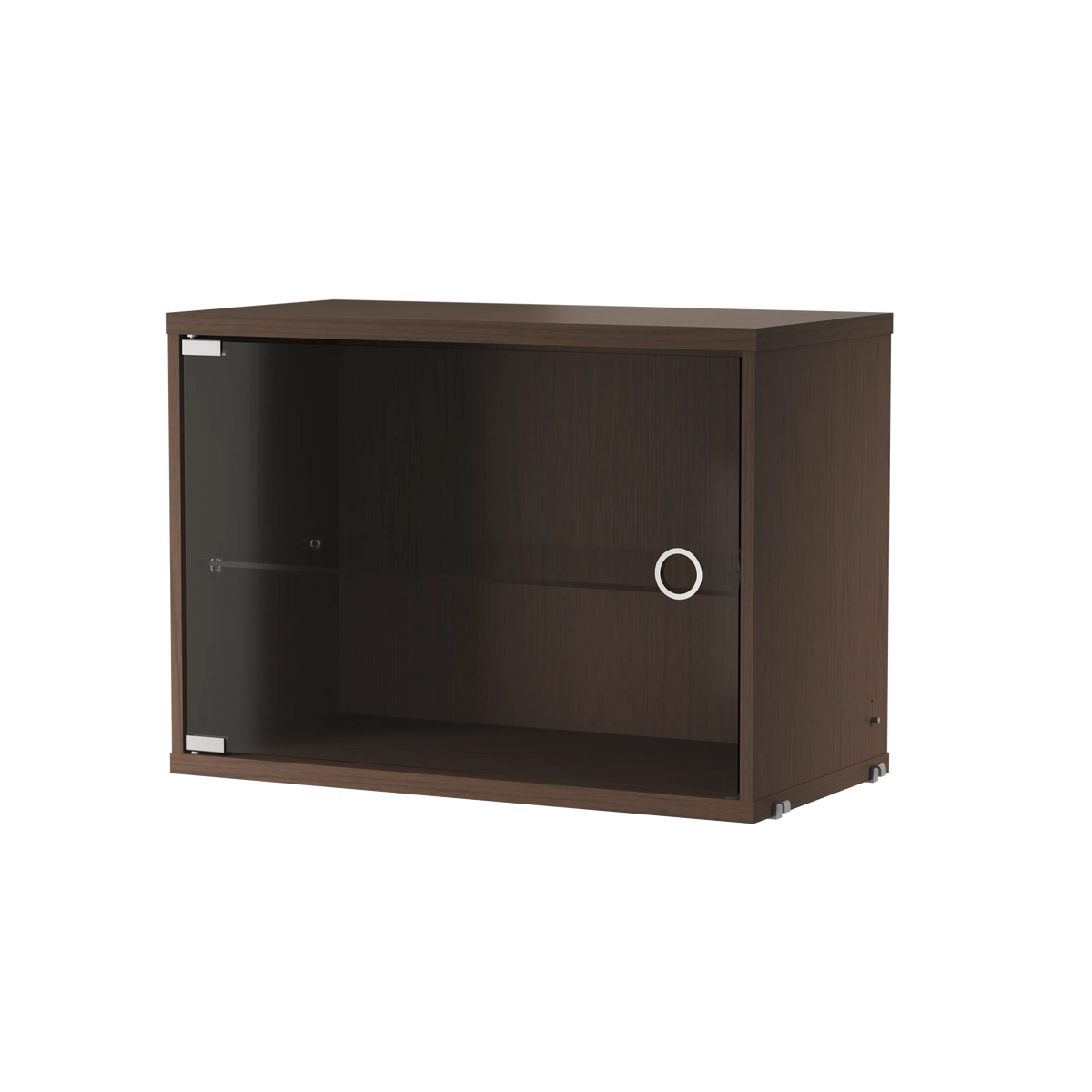 String Furniture Vitrine mit Schwenktür aus Glas B58 x T30 x H42, Dunkel gebeizte eiche