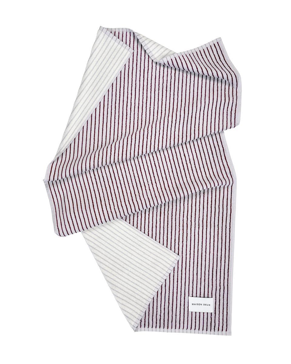 Maison Deux Badetuch STRIPES COLOR Lilac Bordo | 140x70cm