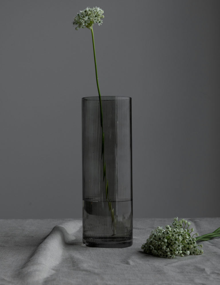 Storefactory Vase / Windlicht RAMSJÖ MEDIUM grau | Ø 12x35 cm
