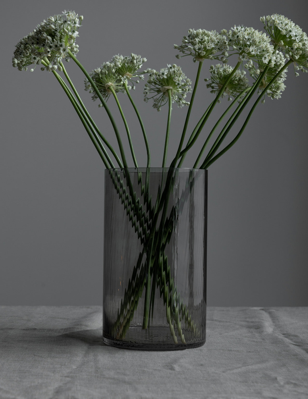 Storefactory Vase Laterne RAMSJÖ L Glas grau | Ø18x30cm