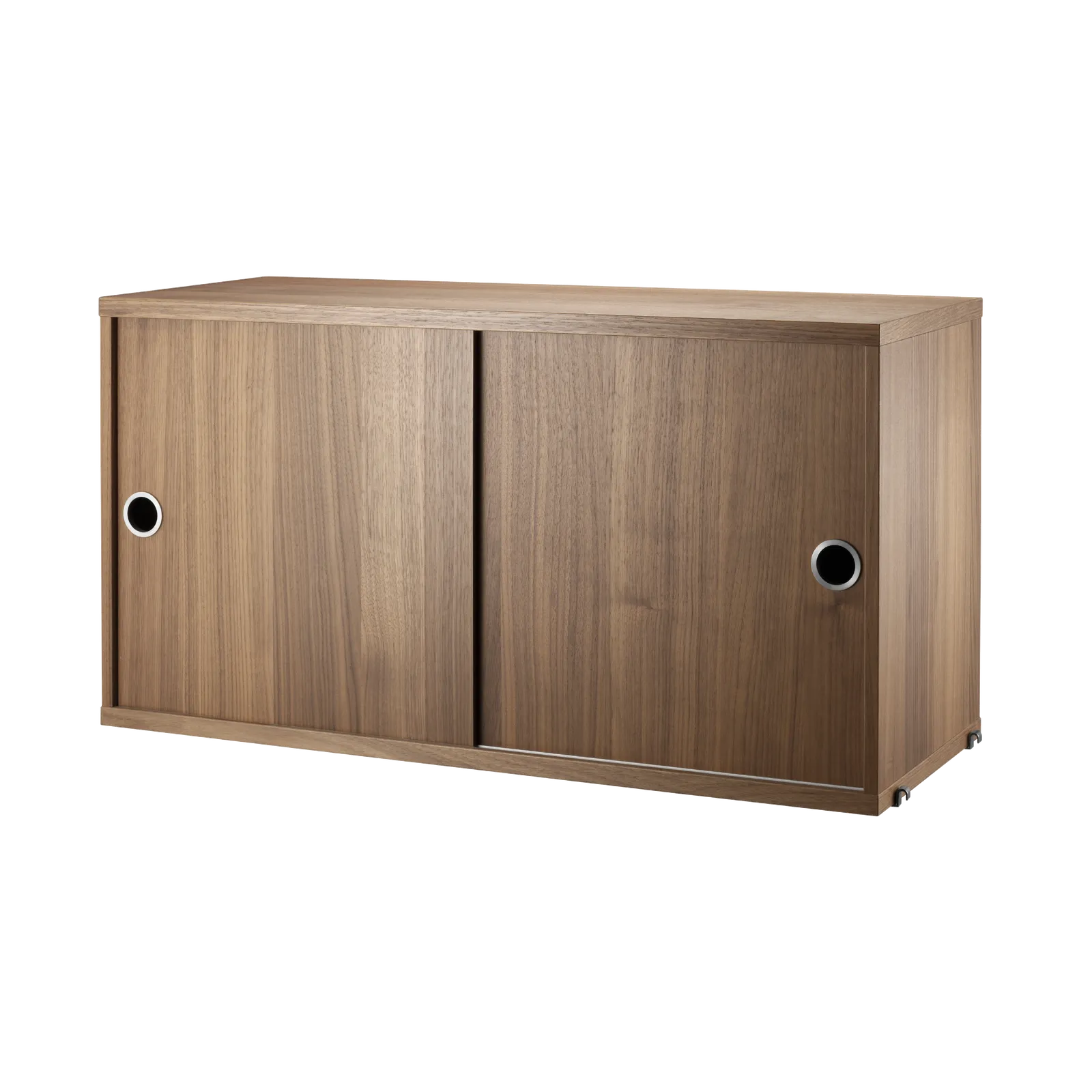 String Furniture Schrank mit Schiebetüren B78 x T30 x H42, Walnuß