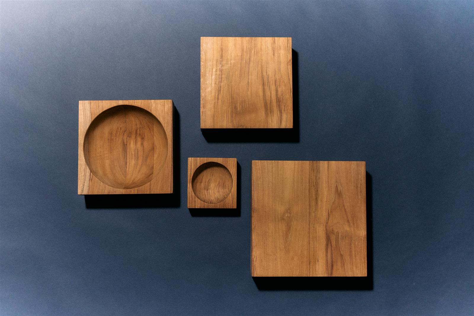 HKliving Platte TEAK CUBE L braun | 27x27x8cm