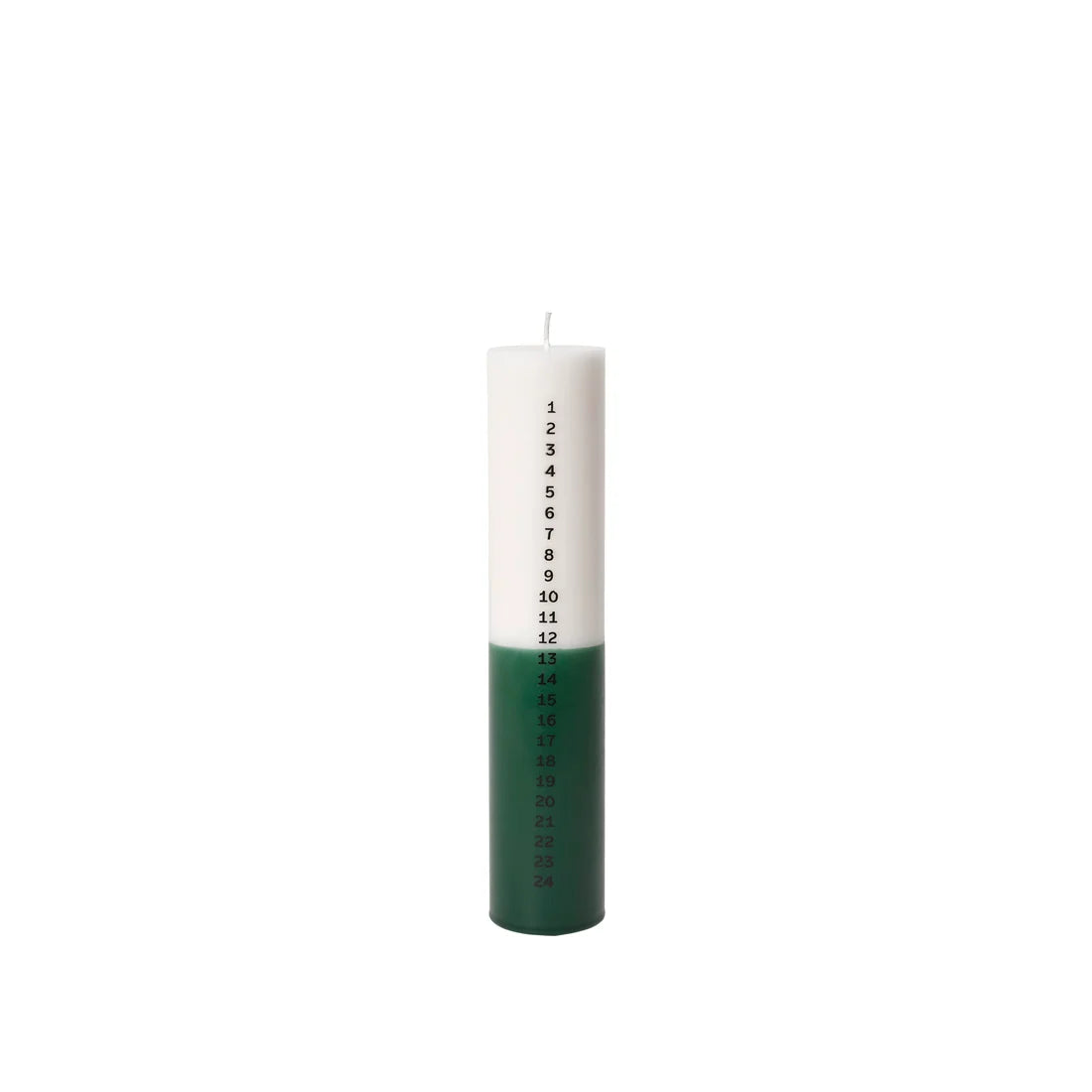 Broste Copenhagen Adventskerze DUO DARKGREEN offwhite grün |  Ø5 x 25 cm