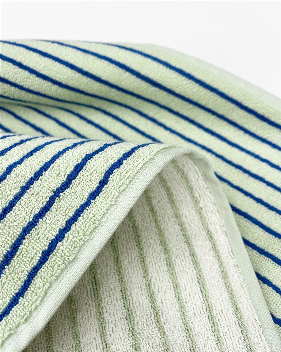 Maison Deux Handtuch STRIPES COLOR Sage Cobalt Blue | 100x50cm