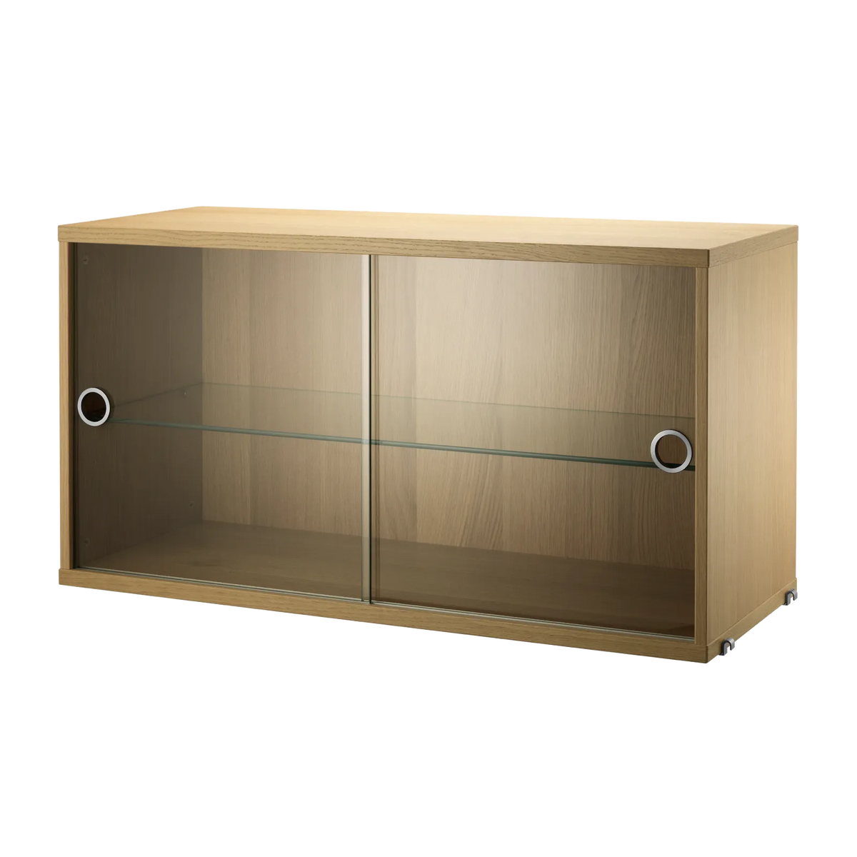 String Furniture Schrank mit Schiebetüren aus Glas B78 x T30 x H42, Eiche